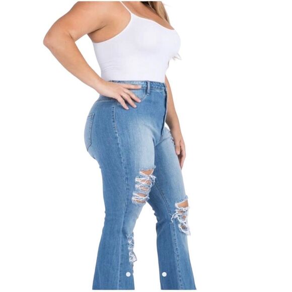 Plus Size Distressed Jeans- NWT - Picture 1 of 12